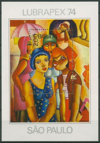 Brasilien 1974 LUBRAPEX Gemälde Block 36 postfrisch (C67021)