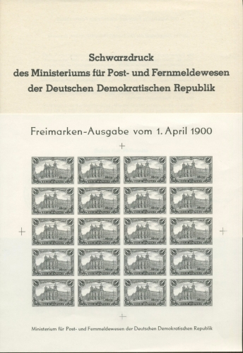 Deutsches Reich 1900 Reichspostamt DDR Schwarzdruckbogen 63 SD (SG14706)