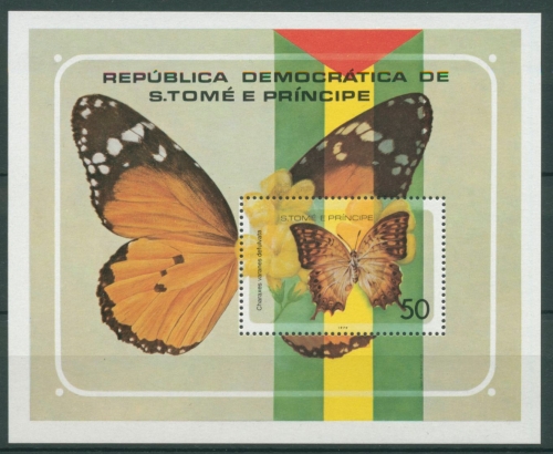 Sao Tomé und Príncipe 1979 Schmetterlinge Block 32 postfrisch (C24447)