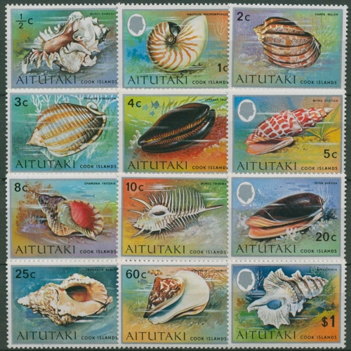 Aitutaki 1974 Weichtiere des Meeres Schnecken Muscheln 94/105 postfrisch