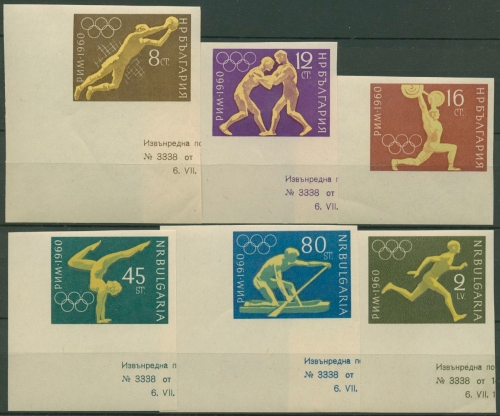 Bulgarien 1960 Olympia Sommerspiele Rom 1178/83 postfrisch geschnitten