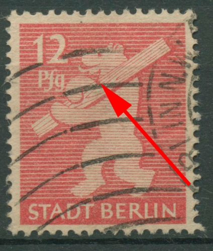 SBZ Berlin & Brandenburg 1945 mit Plattenfehler 5 AA wbz XIV gestempelt