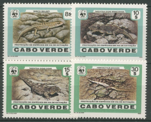 Kap Verde 1986 WWF Naturschutz Reptilien Echsen 500/03 postfrisch