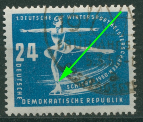 DDR 1950 Wintersportmeisterschaften Plattenfehler 247 I gestempelt