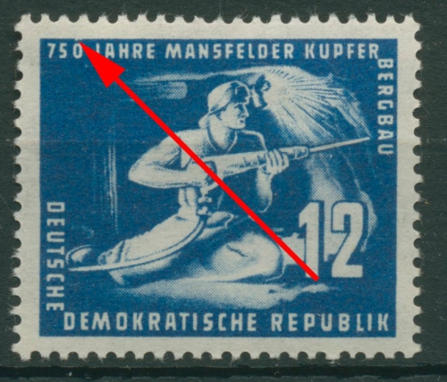 DDR 1950 Mansfelder Kupferschieferbergbau mit Plattenfehler 273 f 7 postfrisch