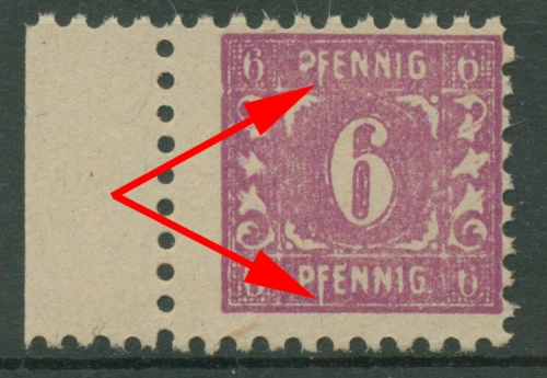 SBZ Mecklenburg-Vorpommern 1945 Freimarke mit Plattenfehler 9 b XVIII postfrisch