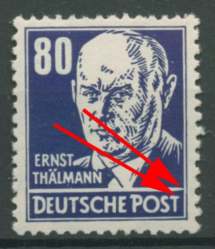 DDR 1952/53 Persönlichkeiten (Köpfe II) Plattenfehler 339 vaXII PF IV postfrisch