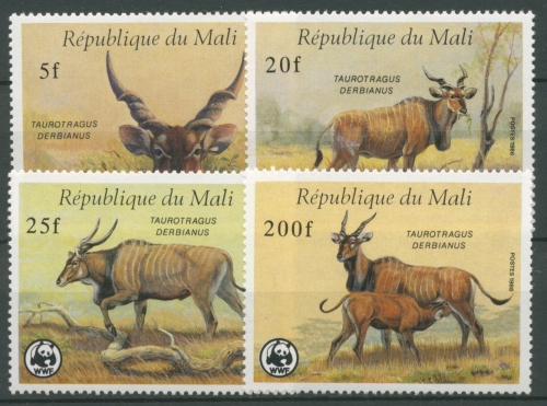 Mali 1986 WWF Naturschutz Antilope Waldelen 1078/81 postfrisch