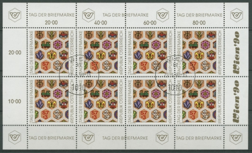 Österreich 1990 Tag der Briefmarke Kleinbogen 1990 K gestempelt (C14925)