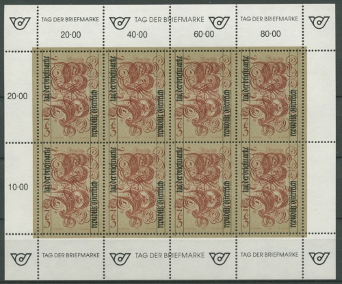 Österreich 1991 Tag der Briefmarke Kleinbogen 2032 K postfrisch (C14928)