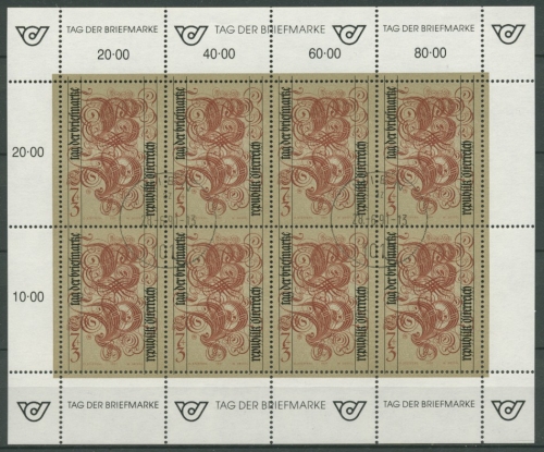 Österreich 1991 Tag der Briefmarke Kleinbogen 2032 K gestempelt (C14929)
