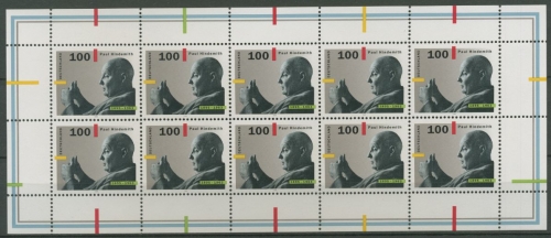 Bund 1995 100. Geb. von Paul Hindemith Kleinbogen 1827 K postfrisch (C15080)