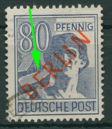 Berlin 1949 Rotaufdruck mit Aufdruckfehler 32 II gestempelt