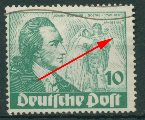 Berlin 1949 Goethe mit Plattenfehler 61 I gestempelt, Kat.-Wert: 150,00