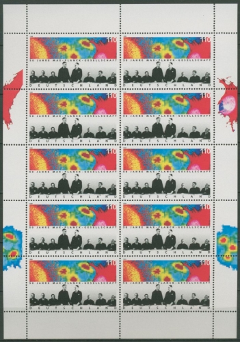 Bund 1998 50 J. Max-Planck-Gesellschaft Kleinbogen 1973 K postfrisch (C15290)