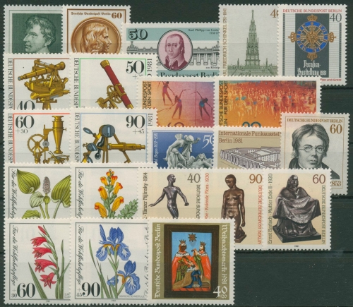 Berlin Jahrgang 1981 komplett (637/58) postfrisch (G6459)