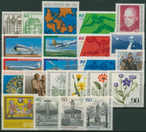 Berlin Jahrgang 1980 komplett (614/36) postfrisch (G6460)