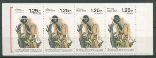 Thailand 1982 Affen Schwarzhandgibbon 1031 MH postfrisch (C24764)
