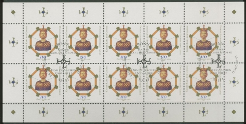 Bund 2000 1200 Jahre Aachener Dom Kleinbogen 2088 K gestempelt (C15436)