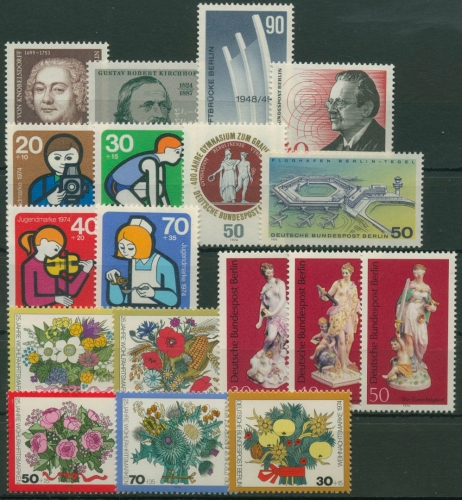 Berlin Jahrgang 1974 komplett (464/81) postfrisch (G6469)