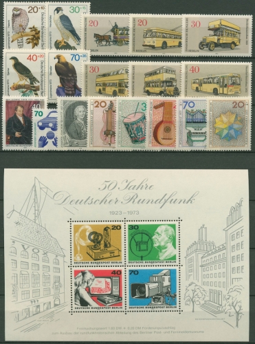 Berlin Jahrgang 1973 komplett (442/63, Block 4) postfrisch (G6470)