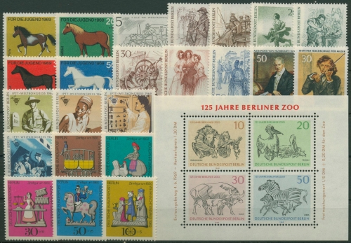 Berlin Jahrgang 1969 komplett (326/52, Block 2) postfrisch (G6474)