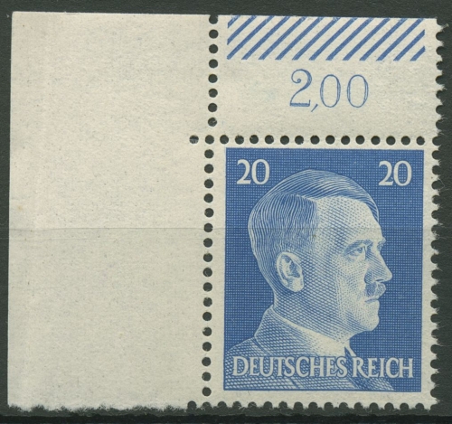 Deutsches Reich 1941 Freimarke Hitler 791 Ecke oben links postfrisch