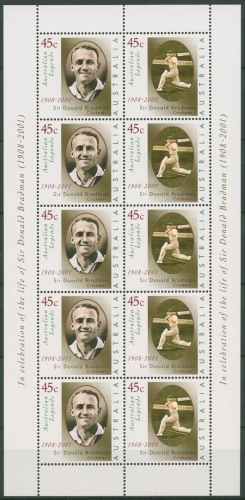 Australien 2001 Tod von D. Bradman Kricket 2019/20 I K postfrisch (C24866)