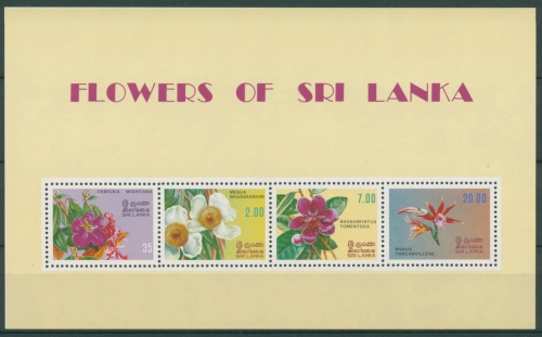 Sri Lanka 1982 Blumen Osbeckia Rhodomyrtus Block 18 postfrisch (C24879)