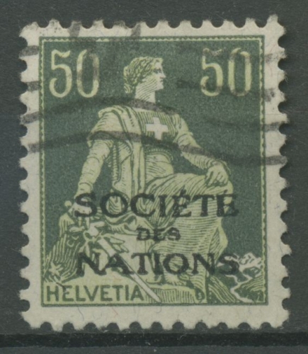 Völkerbund (SDN) 1922 Freimarke mit Aufdruck 9 x gestempelt