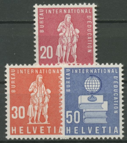 Int. Erziehungsbüro (BIE/IBE) 1958 Globus, Johann H. Pestalozzi 46/48 postfrisch