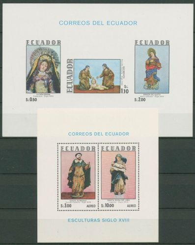 Ecuador 1972 Kunstschule Quito Skulpturen Block 57/58 postfrisch (C42667)