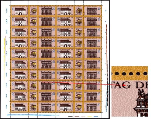 DDR 1987 Tag der Philatelisten Plattenfehler 3118/19 ZD-Bogen DV 1 postfrisch