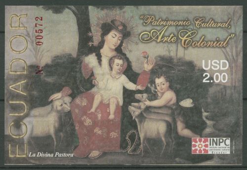 Ecuador 2005 Kulturerbe Kunst der Kolonialzeit Block 184 postfrisch (C42672)