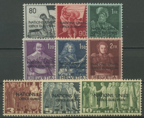 Europ. Amt der Vereinten Nationen (ONU/UNO) 1950 mit Aufdruck 12/20 mit Falz