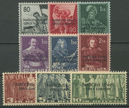 Europ. Amt der Vereinten Nationen (ONU/UNO) 1950 mit Aufdruck 12/20 postfrisch