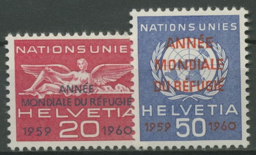 Europ. Amt der Ver. Nationen (ONU/UNO) 1960 Weltflüchtlingsjahr 31/32 postfrisch