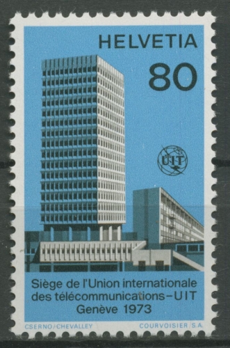 Int. Fernmeldeunion (UIT/ITU) 1973 ITU-Gebäude, Genf 10 postfrisch