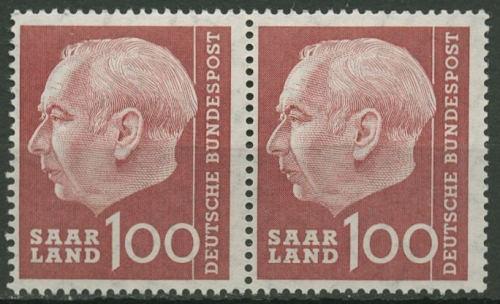 OPD Saarbrücken 1957 Bundespräsident Theodor Heuss 398 Paar postfrisch