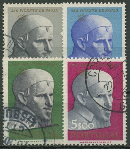 Portugal 1963 300. Todestag von Vinzenz von Paul, Caritas 941/44 gestempelt