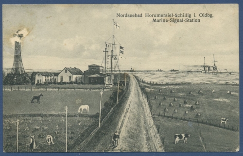 Nordseebad Horumersiel-Schillig Marine-Signal-Station, gelaufen 1929 (AK1263)