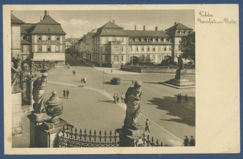 Fulda Bonifatiusplatz Hotel zum Kurfürsten, gelaufen 1940 als Feldpost (AK1212)