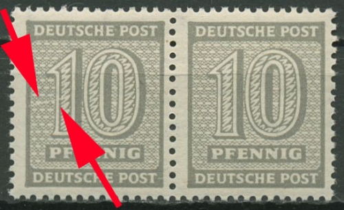SBZ West-Sachsen Freimarken Ziffern mit Plattenfehler 131 Y w a IV postfrisch