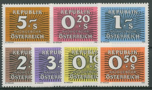 Österreich 1985/86 Portomarken Ziffernzeichnung P 260/66 postfrisch