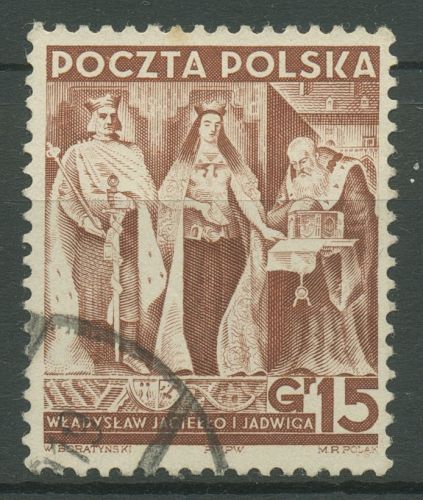 Polen 1939 König Jagiello & Königin Hedwig 355 gestempelt