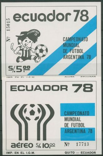 Ecuador 1978 Fußball-WM Argentinien Block 85/86 postfrisch (C94105)