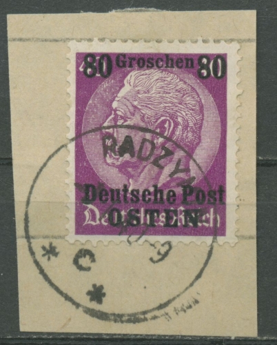 Generalgouvernement 1939 Dt. Post Osten Hindenburg mit Aufdruck 11 Briefstück