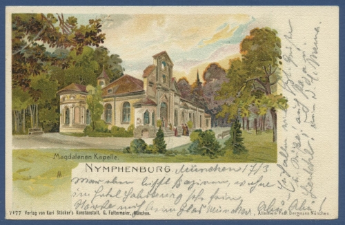 Schloss Nymphenburg Magdalenen-Kapelle München, gelaufen 1900 (AK1323)