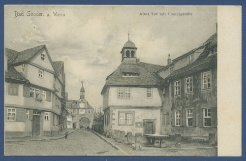 Bad Sooden a. Werra Altes Tor mit Pfennigstube, gelaufen 1928 (AK1311)