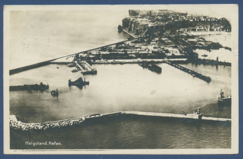 Helgoland Hafen Luftbild, gelaufen 1931 (AK1303)